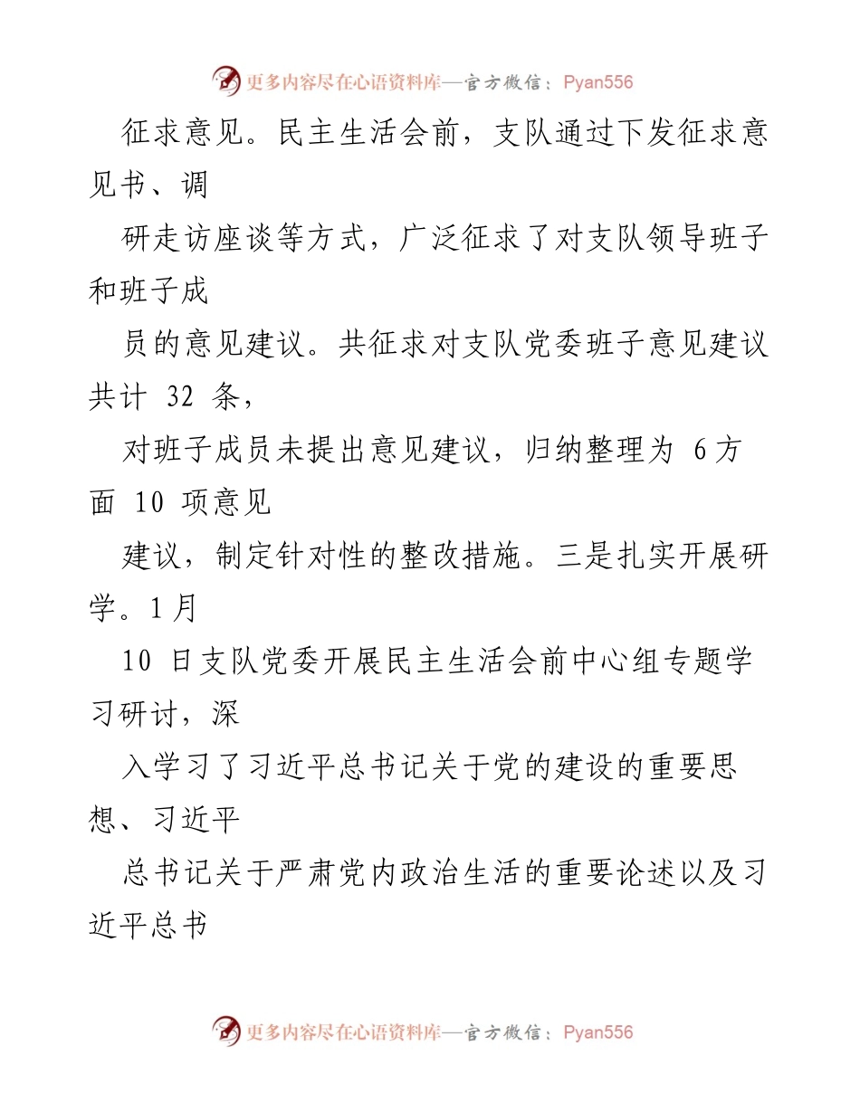 [工作总结] 民主生活会 - 民主生活会召开情况及准备工作总结.docx_第2页