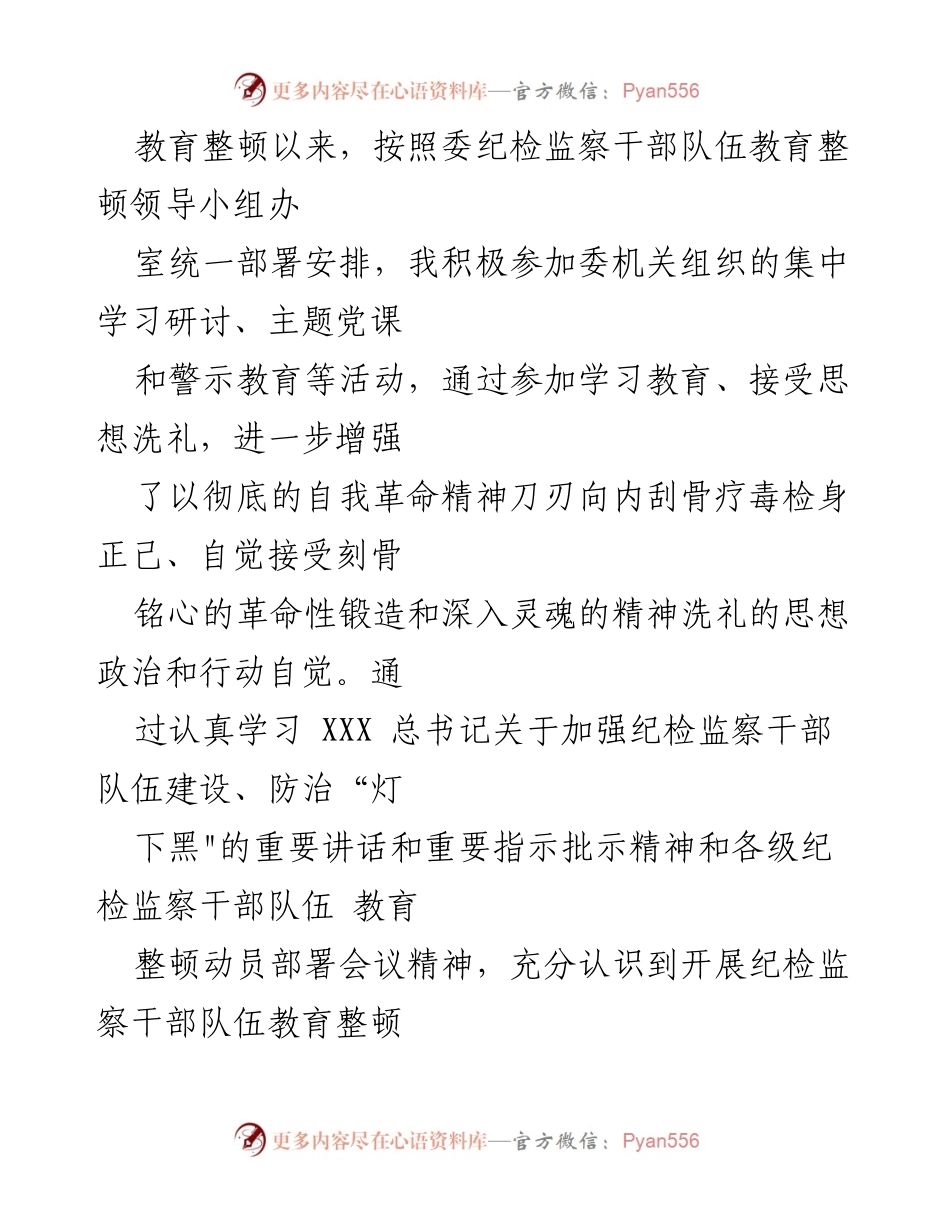 [工作总结] 纪检监察干部教育整顿 - 深刻检视与整改措施报告.docx_第2页