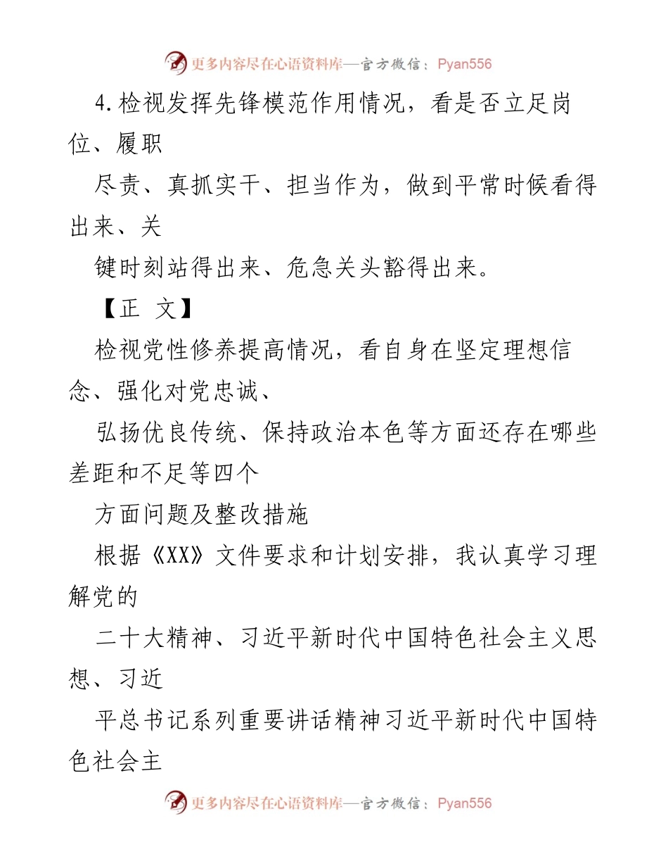 [工作总结] 组织生活会 - 四个检视问题及整改措施总结.docx_第2页