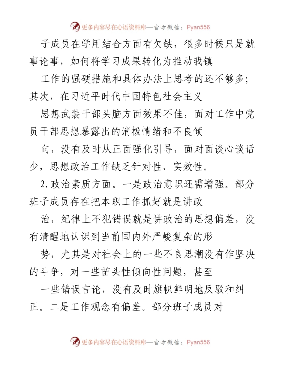 [工作总结] 民主生活会 - 2023年度民主生活会问题查摆与整改汇报.docx_第2页