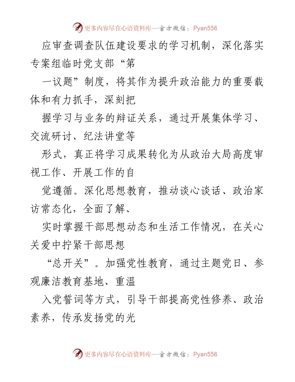 [工作总结] 纪检监察机关 - 强化审查调查中的政治建设与队伍素养.docx_第2页