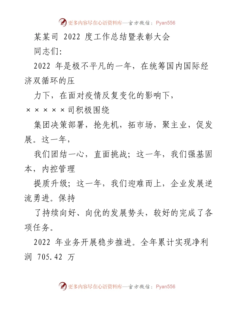[工作总结] 表彰大会 - 2022年度工作总结与表彰报告.docx_第1页