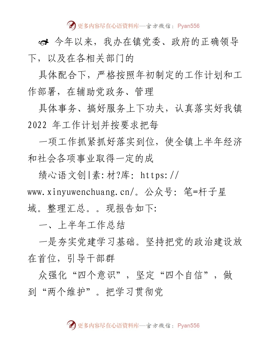 [工作总结] 镇党委 - 2023年上半年工作总结报告_1.docx_第1页
