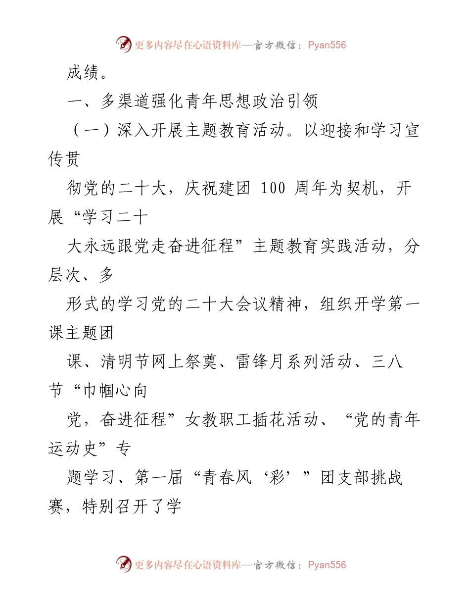 [工作总结] 职业学院 - 2022年共青团工作总结与成就回顾.docx_第2页