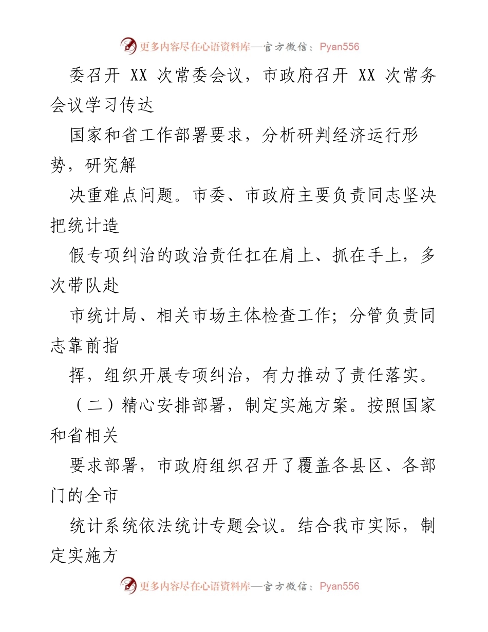 [工作总结] 统计造假专项纠治 - XX市统计造假专项纠治工作阶段性成效汇报.docx_第2页