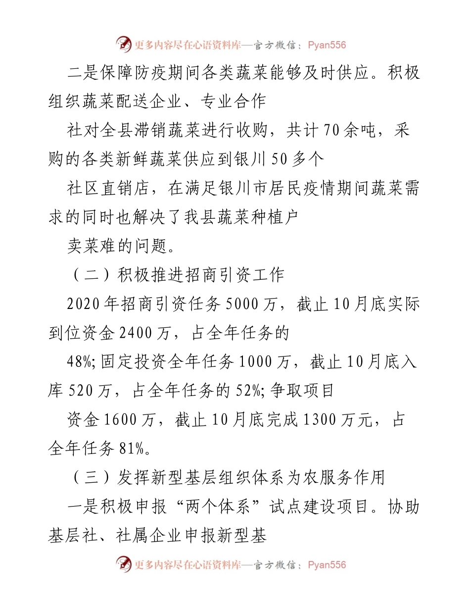 [工作总结] 防疫期间蔬菜供应与招商引资工作 - 保障蔬菜供应与招商引资双推进工作总结.docx_第1页