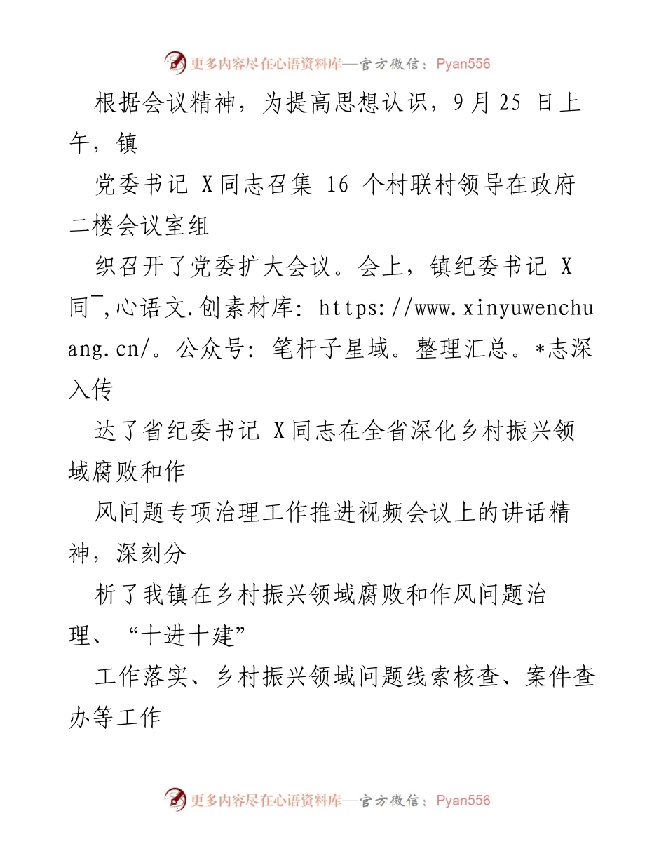 [工作总结] 视频会议 - 深化乡村振兴领域腐败和作风问题专项治理工作推进汇报.docx_第2页