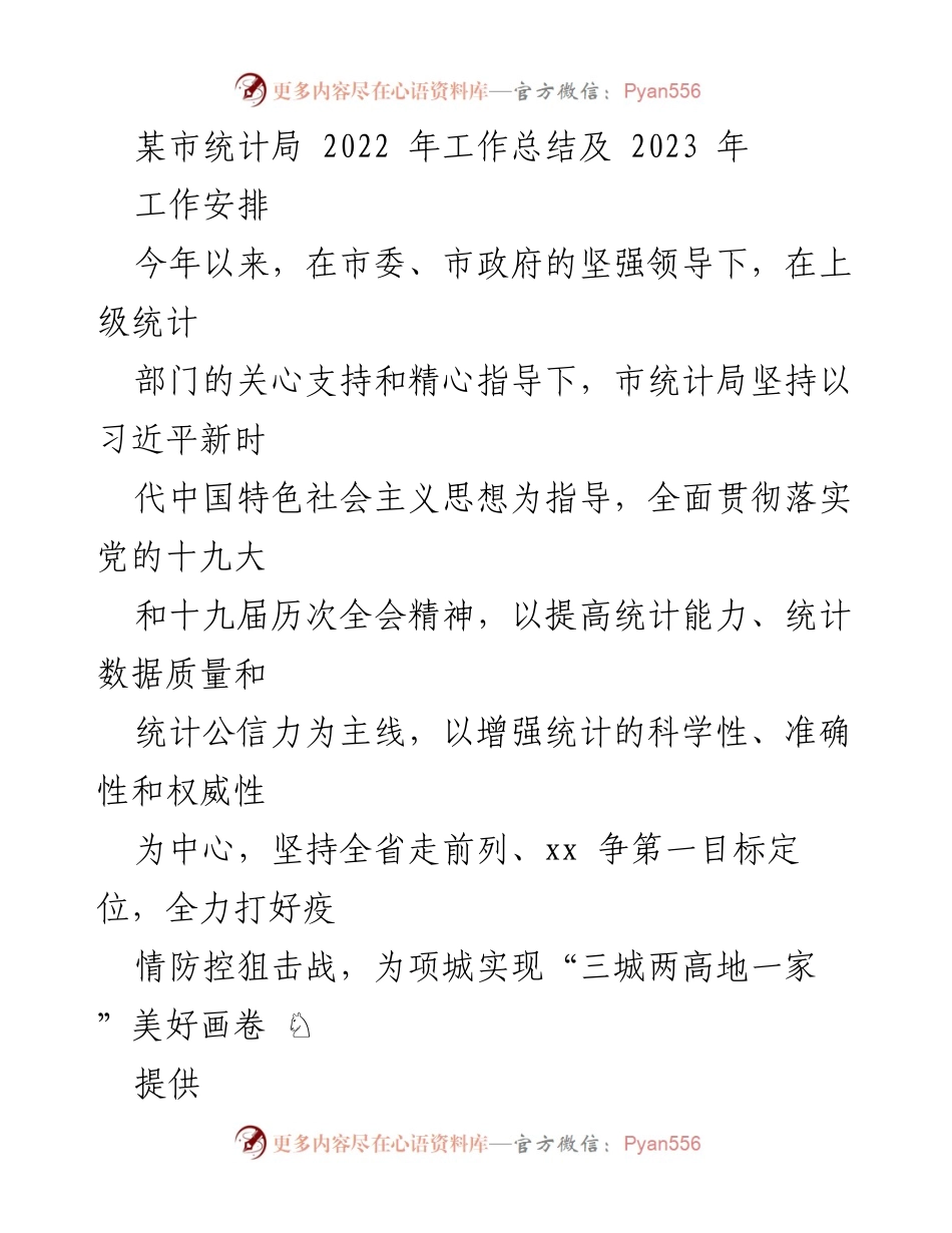 [工作总结] 统计局 - 2022年工作总结与2023年工作安排报告.docx_第1页