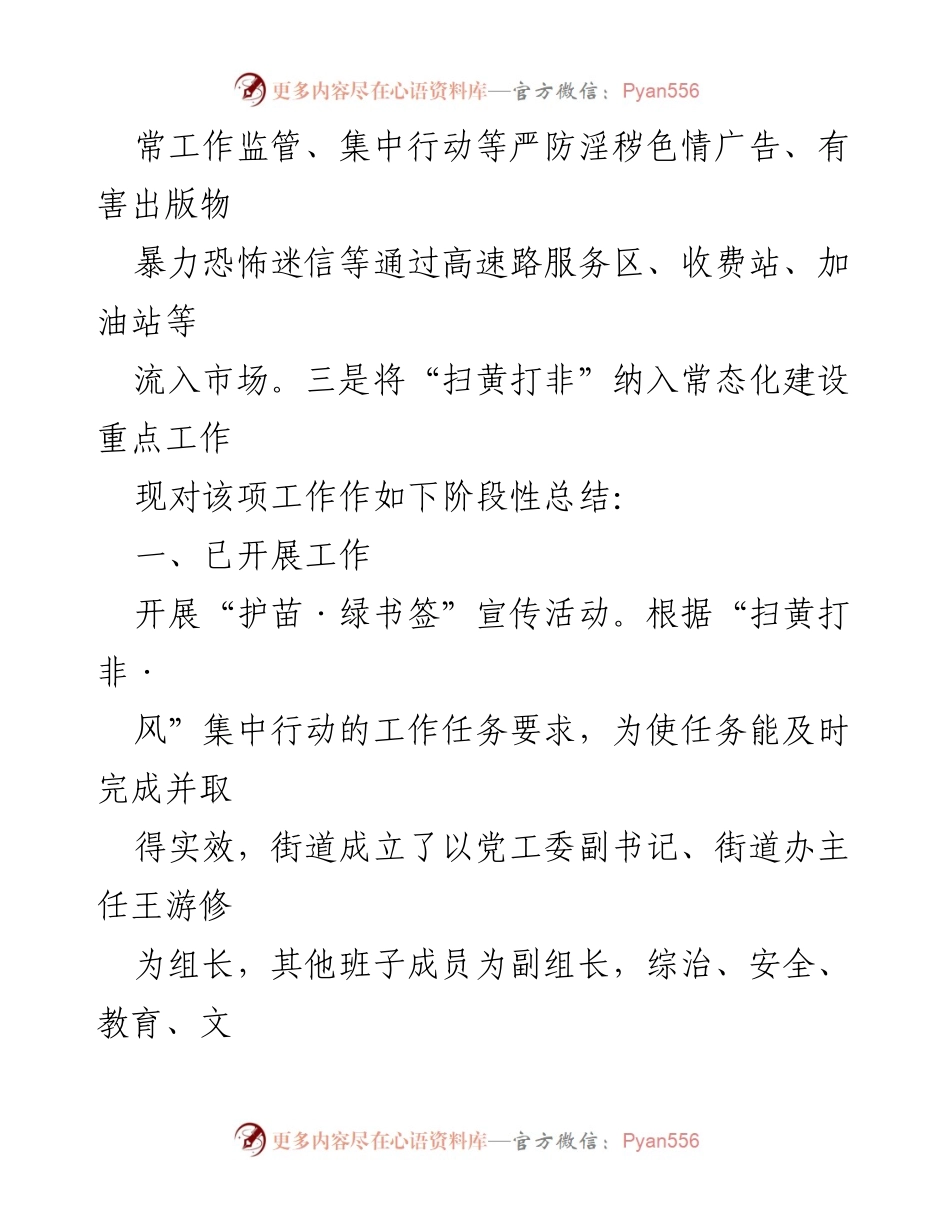 [工作总结] 街道 - “扫黄打非·风”行动阶段性情况总结.docx_第2页