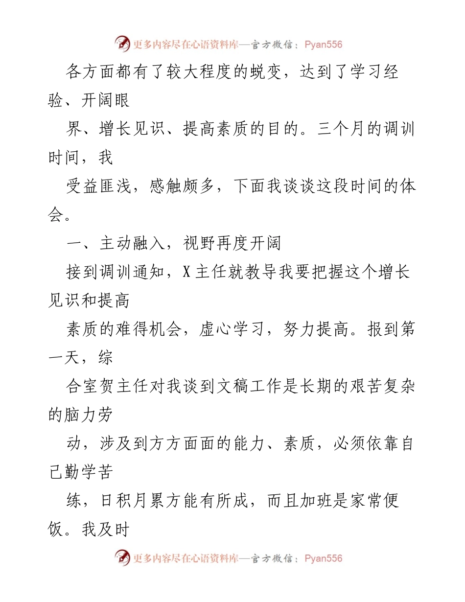 [工作总结] 调训工作 - 调训期间的成长与体会.docx_第2页