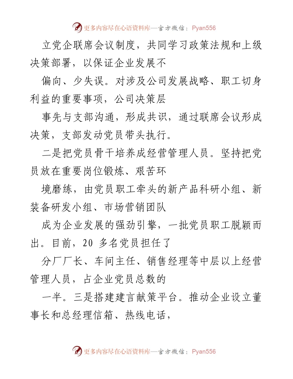 [工作总结] 非公有制企业党建 - 非公企业党组织在促进企业发展中的作用与实践.docx_第2页