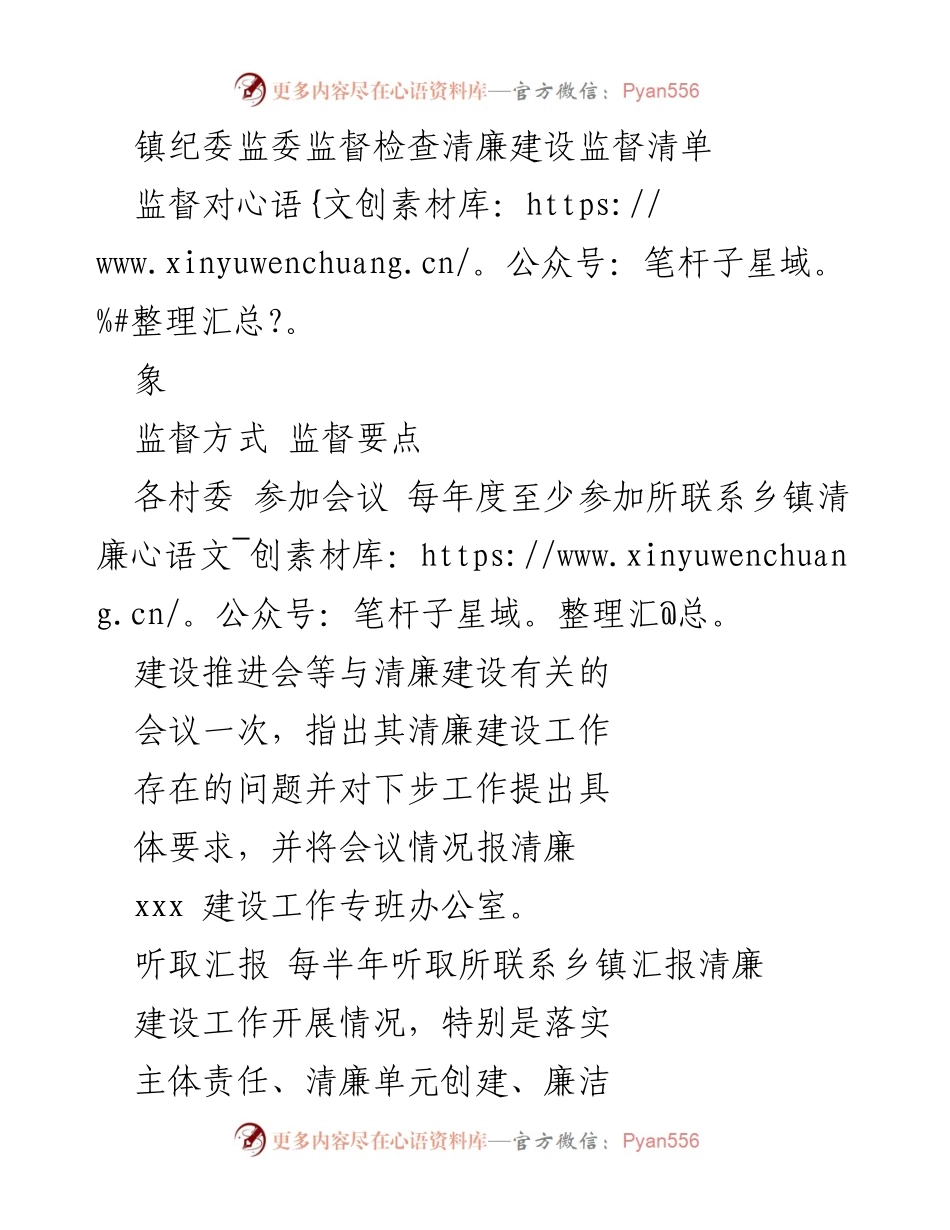 [工作总结] 镇纪委监委 - 清廉建设监督检查工作总结报告.docx_第1页