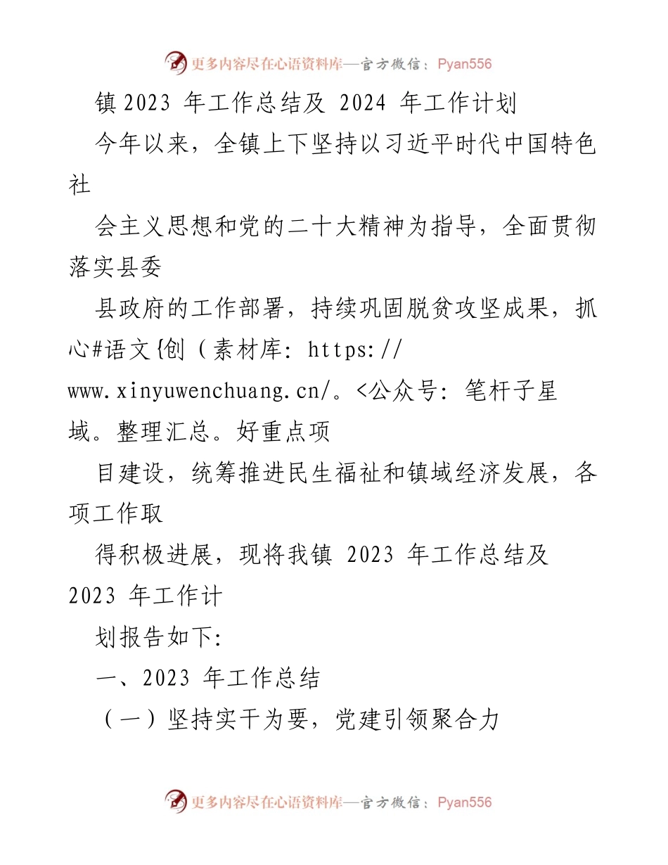 [工作总结] 镇政府 - 2023年工作总结与2024年工作计划_2.docx_第1页