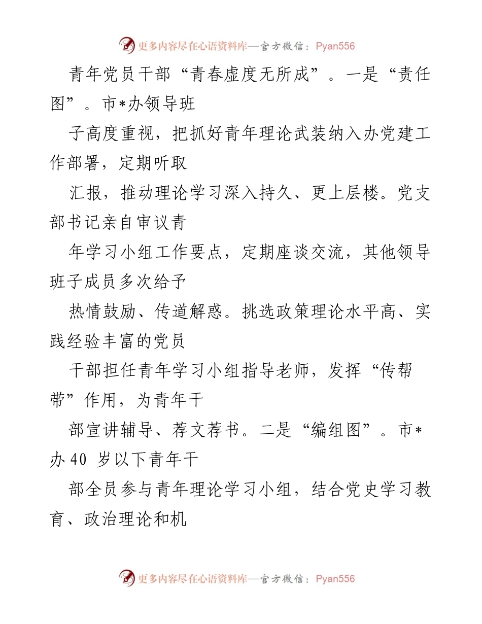 [工作总结] 青年干部培训 - 强化青年干部理论武装工作的经验总结.docx_第2页