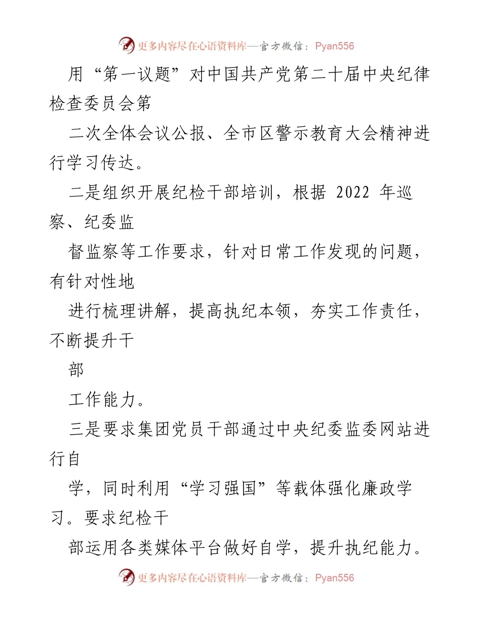 [工作总结] 集团党委 - 2023年一季度纪检工作总结报告.docx_第2页