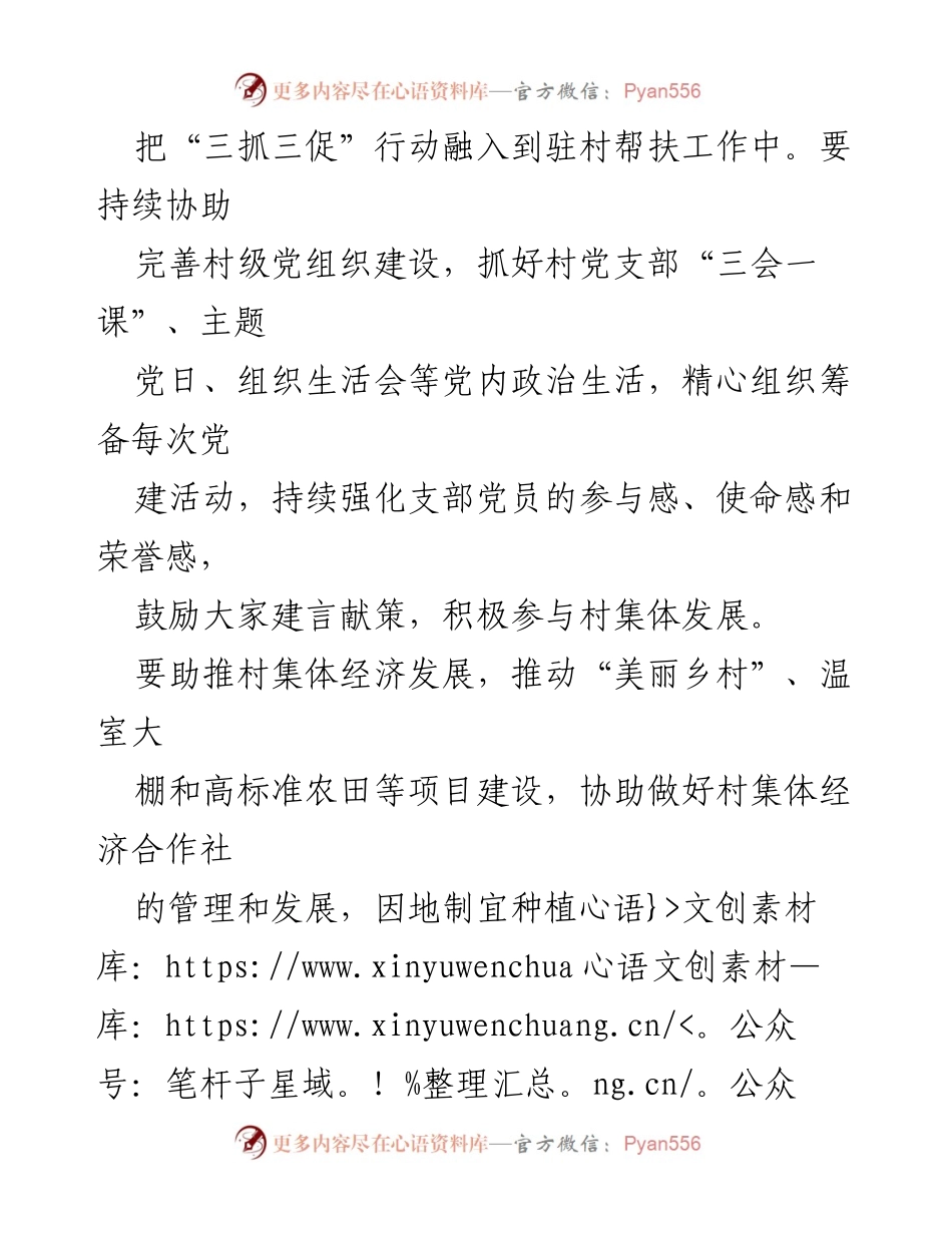 [工作总结] 驻村帮扶 - 驻村第一书记“三抓三促”行动心得体会.docx_第2页