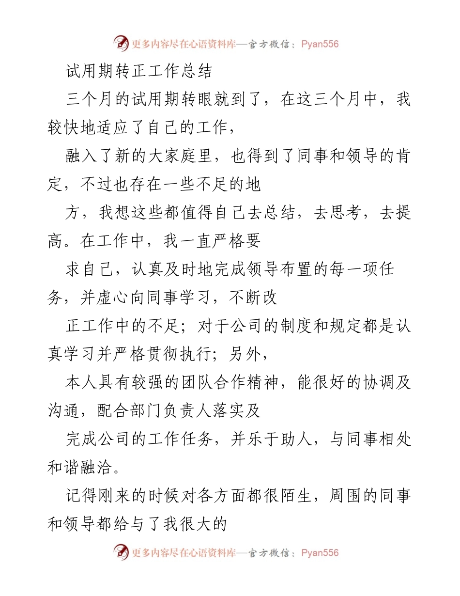 [工作总结] 试用期转正 - 三个月试用期工作总结与反思.docx_第1页