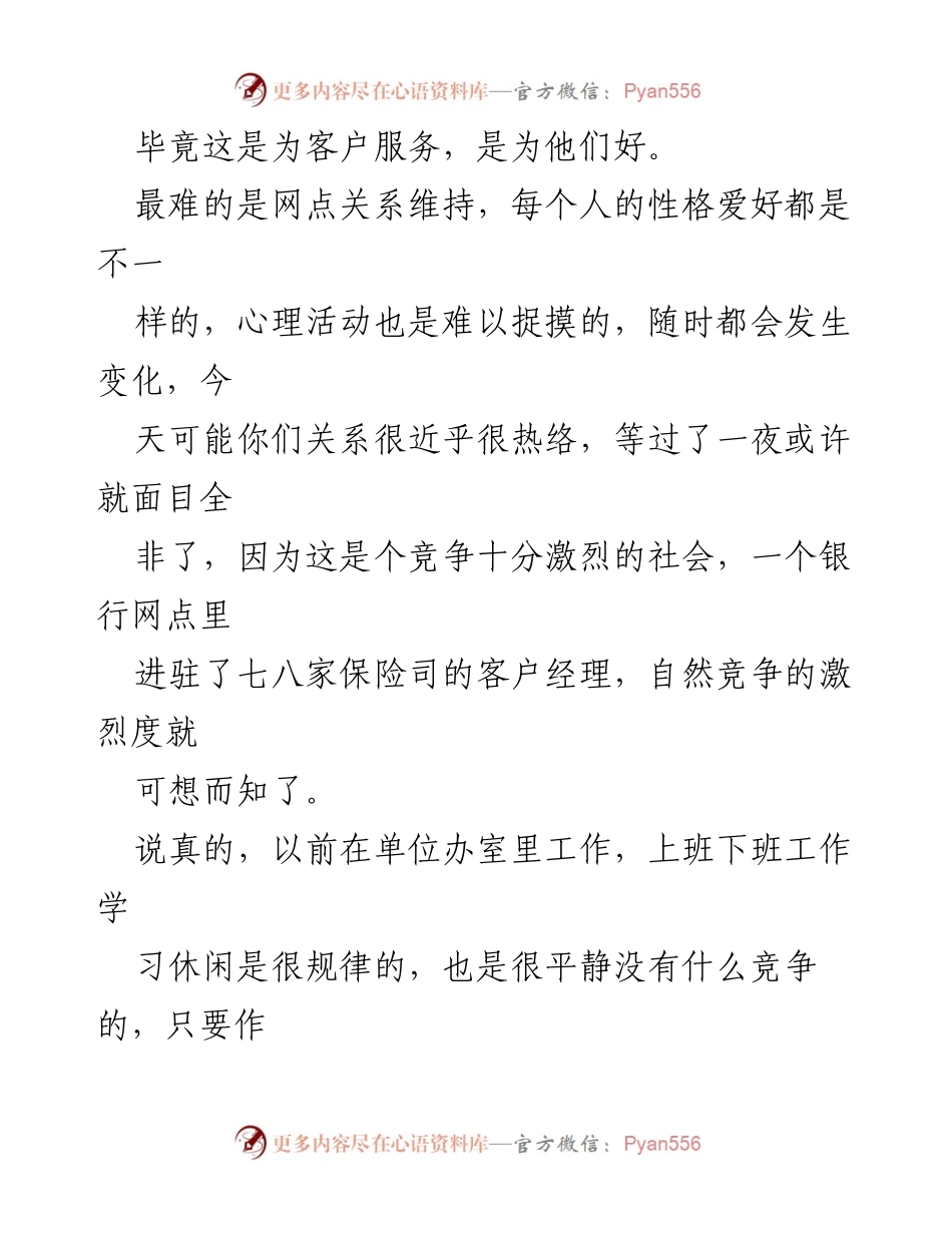 [工作总结] 银行保险客户经理 - 银行保险客户经理的工作历程与心得分享.docx_第2页