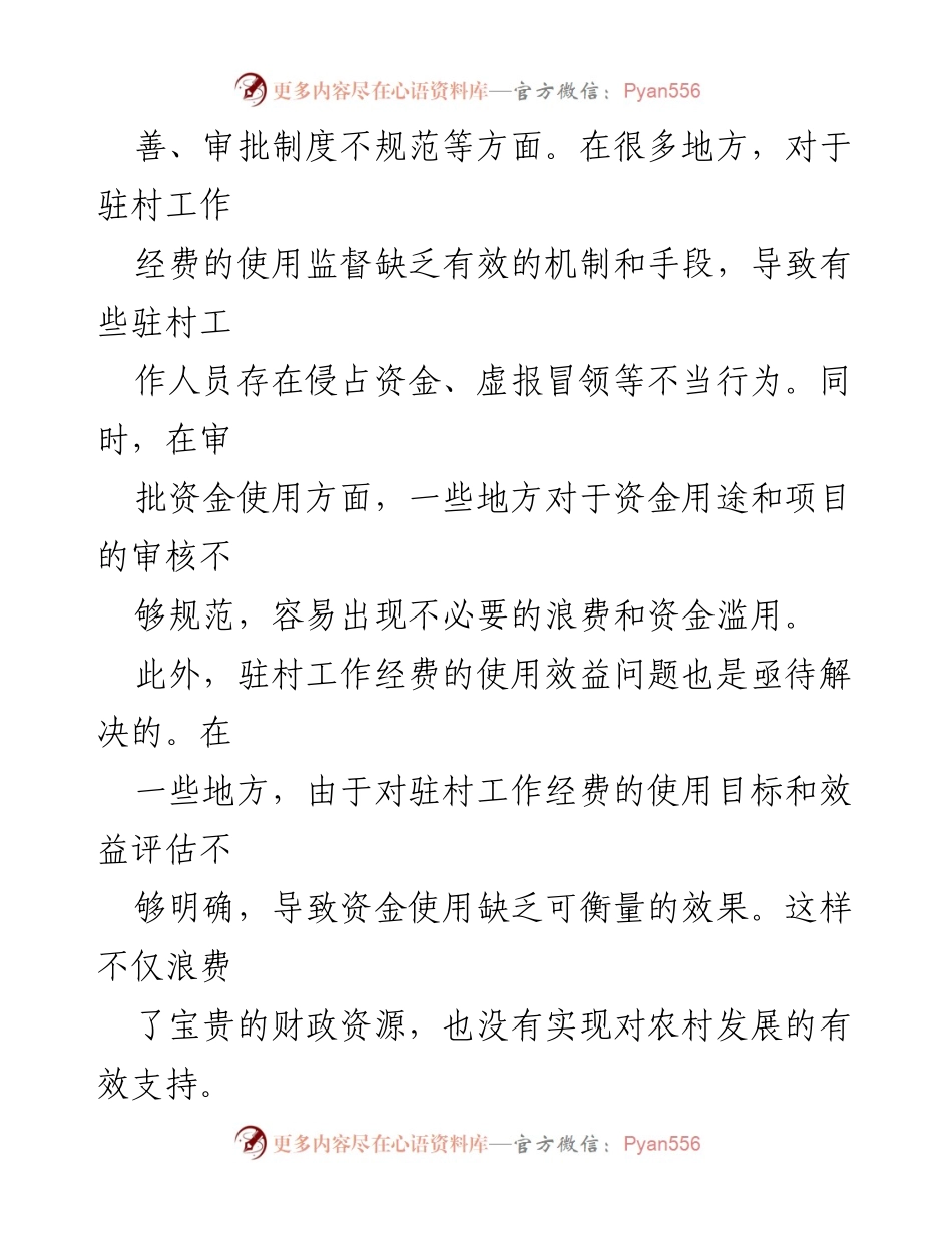 [工作总结] 驻村工作 - 驻村工作经费及资金使用管理问题分析.docx_第2页