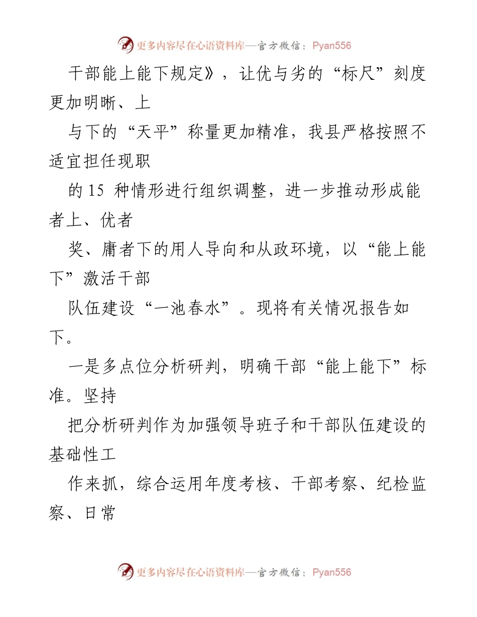 [工作总结] 选人用人机制 - 推进领导干部能上能下机制的实践与成效报告.docx_第2页
