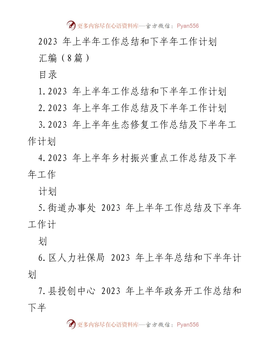 [工作总结与计划] 上半年工作汇报 - 2023年上半年工作总结与下半年计划概述.docx_第1页