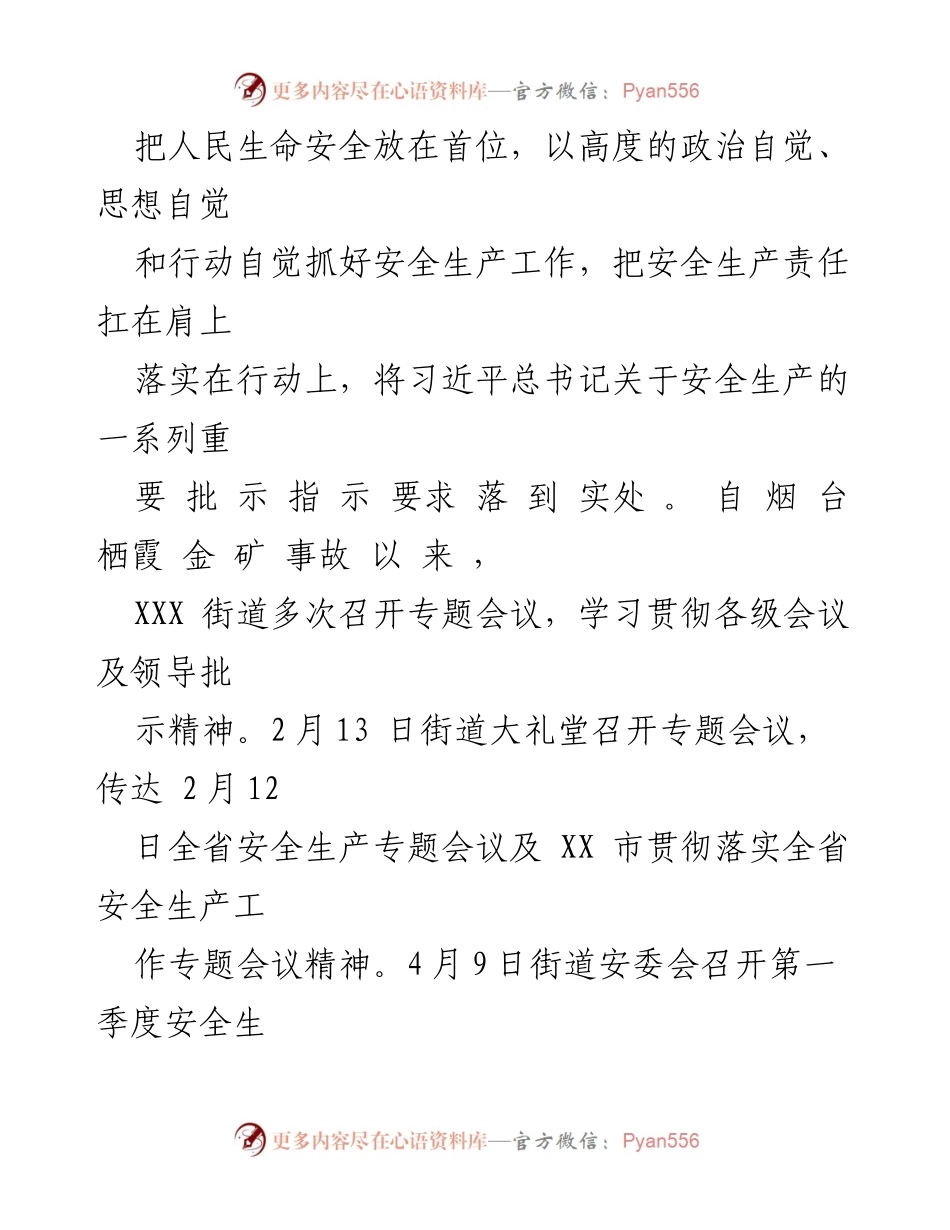 [工作总结] 街道安全生产工作 - XXX街道安全生产工作汇报总结.docx_第2页