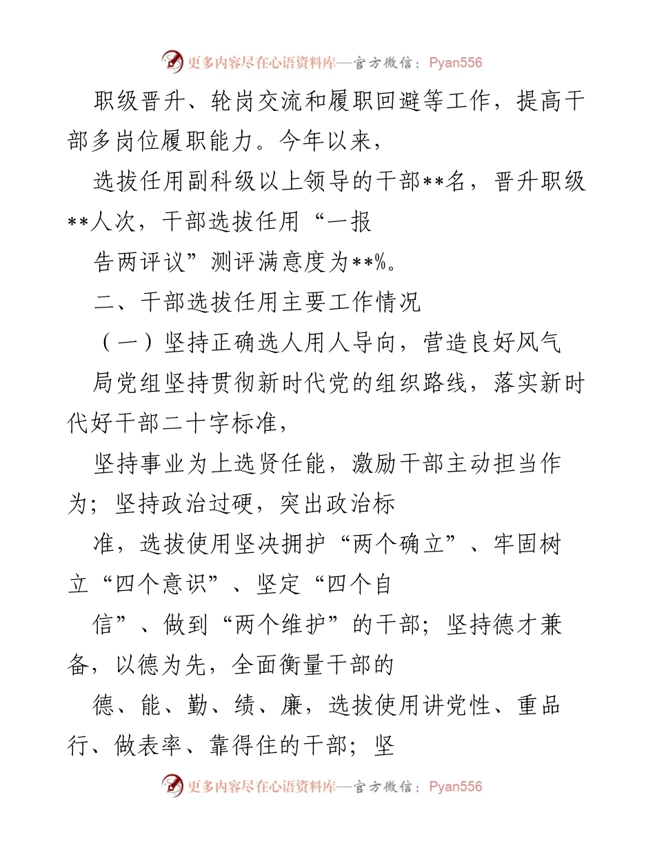 [工作总结] 选人用人工作情况 - 2023年我局选人用人工作总结报告.docx_第2页
