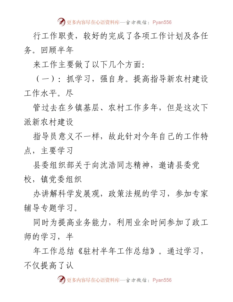 [工作总结] 驻村工作 - 驻村半年工作总结与发展计划.docx_第2页