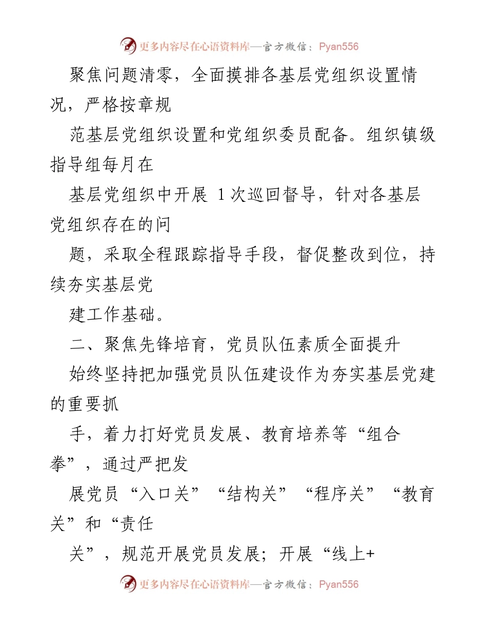 [工作总结] 镇 - 推动基层党建提质增效的措施与成效.docx_第2页