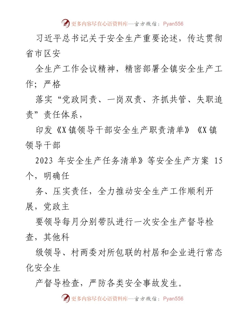 [工作总结] 镇安全生产工作汇报 - X镇安全生产工作整体情况汇报.docx_第2页