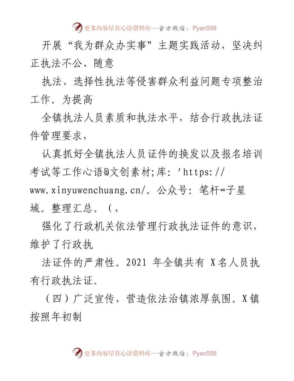 [工作总结] 行政执法 - X镇法治政府建设工作总结与改进措施.docx_第2页