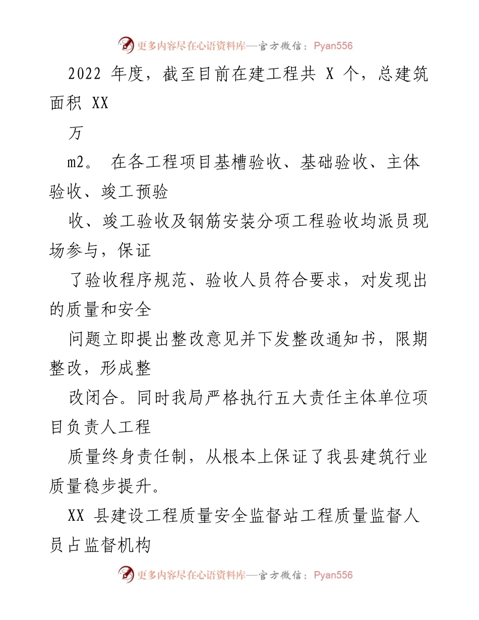 [工作总结] 质量工作考核 - 2022年度县住建局质量工作自评报告.docx_第2页