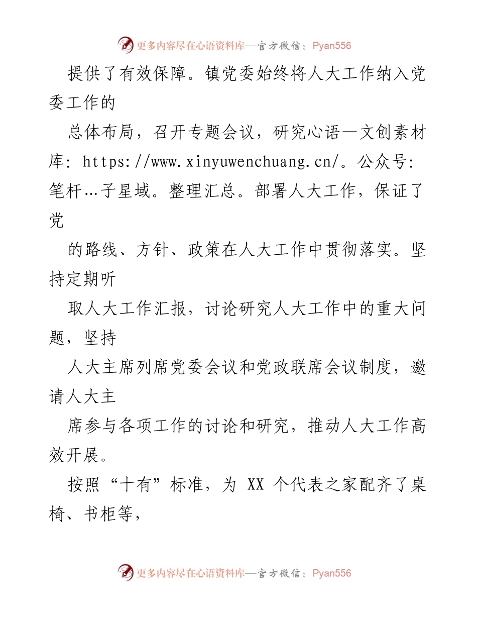 [工作总结] 镇人大工作 - 2023年XXX镇人大工作汇报.docx_第2页