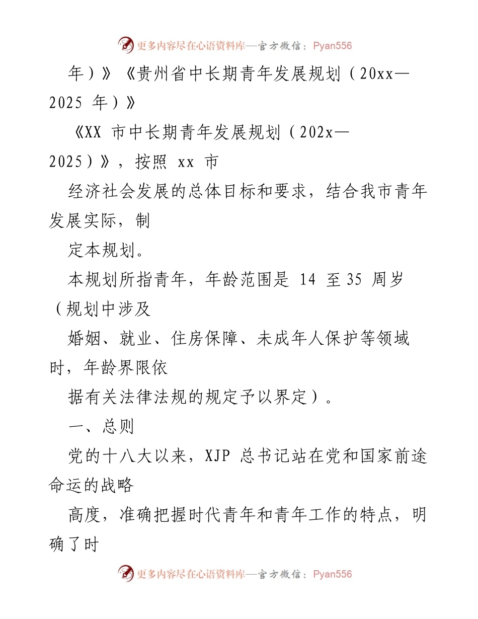 [工作总结] 青年发展规划 - XX市中长期青年发展规划（202x—2025）总结与展望.docx_第2页