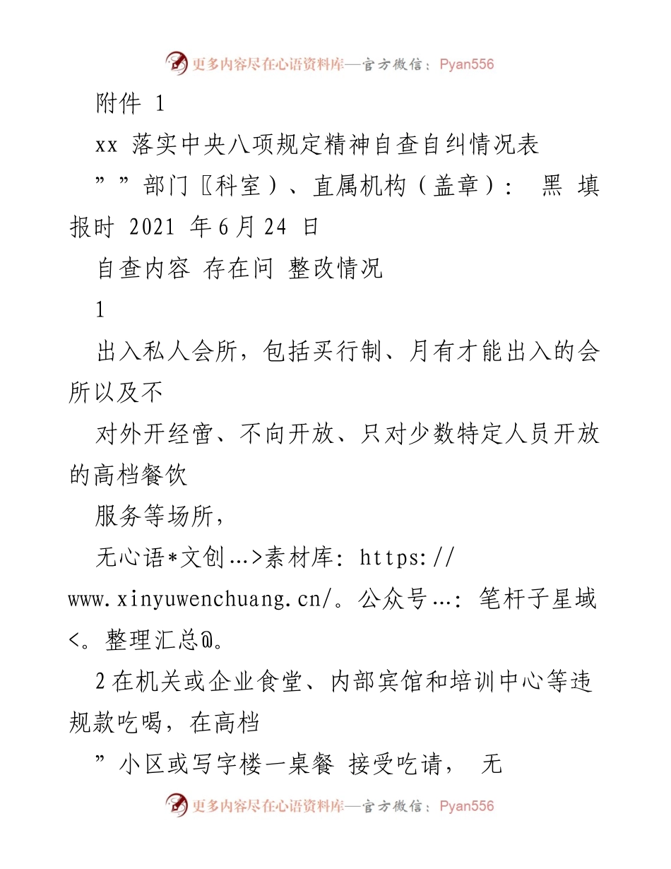 [工作总结] 自查自纠 - 中央八项规定精神自查自纠情况总结.docx_第1页