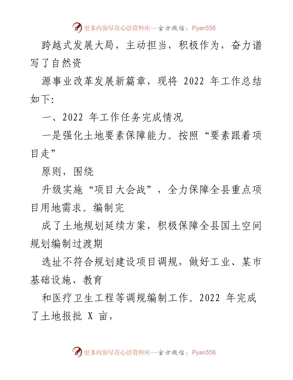 [工作总结] 自然资源局 - XX县2022年工作总结及2023年工作打算.docx_第2页