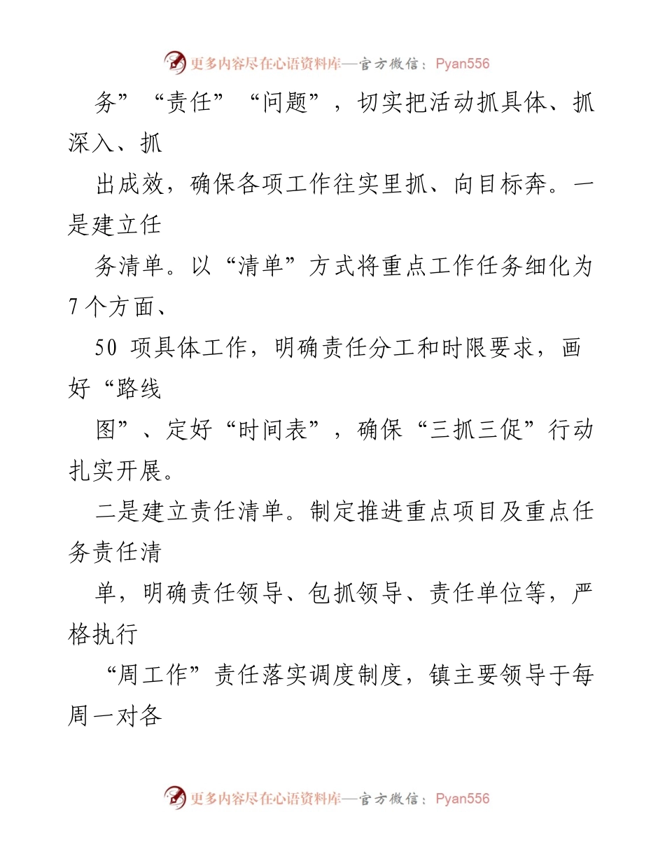 [工作总结] 镇党委政府 - 深化“三抓三促”行动的亮点与机制.docx_第2页