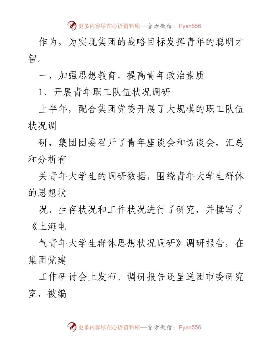 [工作总结] 青年工作总结 - 上海电气集团青年工作与共青团工作总结汇报.docx_第2页
