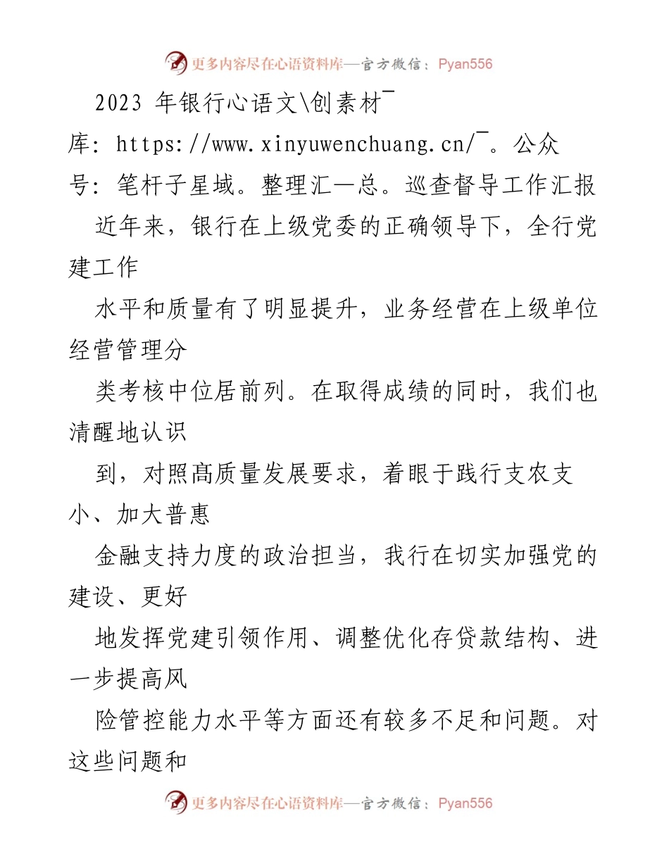 [工作总结] 银行巡查督导 - 2023年银行巡查督导工作总结报告_1.docx_第1页