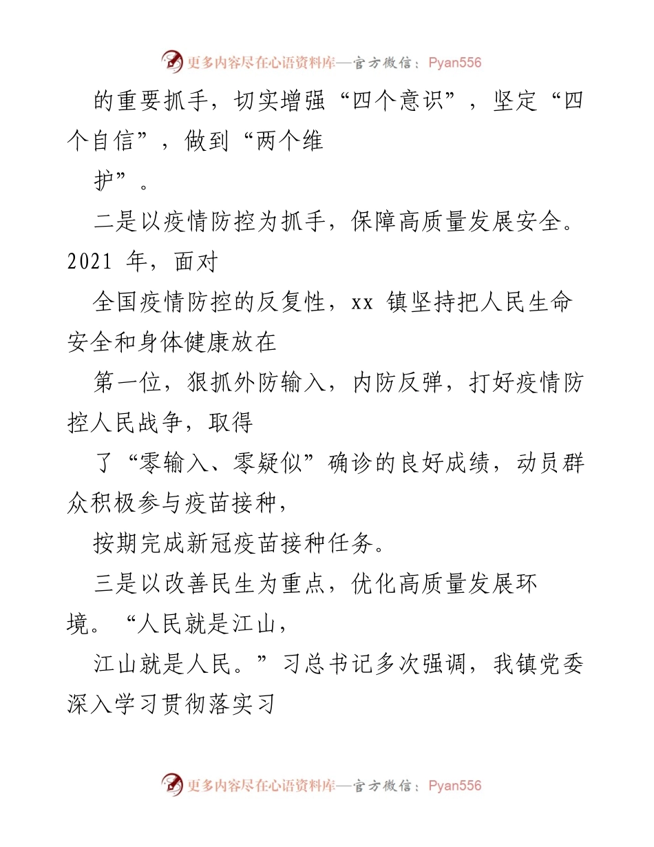 [工作总结与计划] 镇级工作 - xx镇2021年工作总结及2022年工作计划.docx_第2页