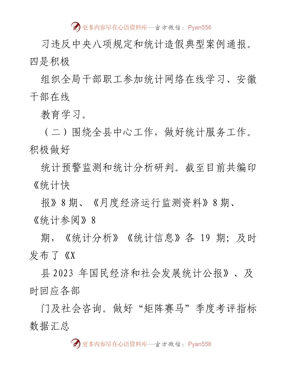 [工作总结] 统计局 - X县2024年工作总结与2025年工作计划.docx_第2页
