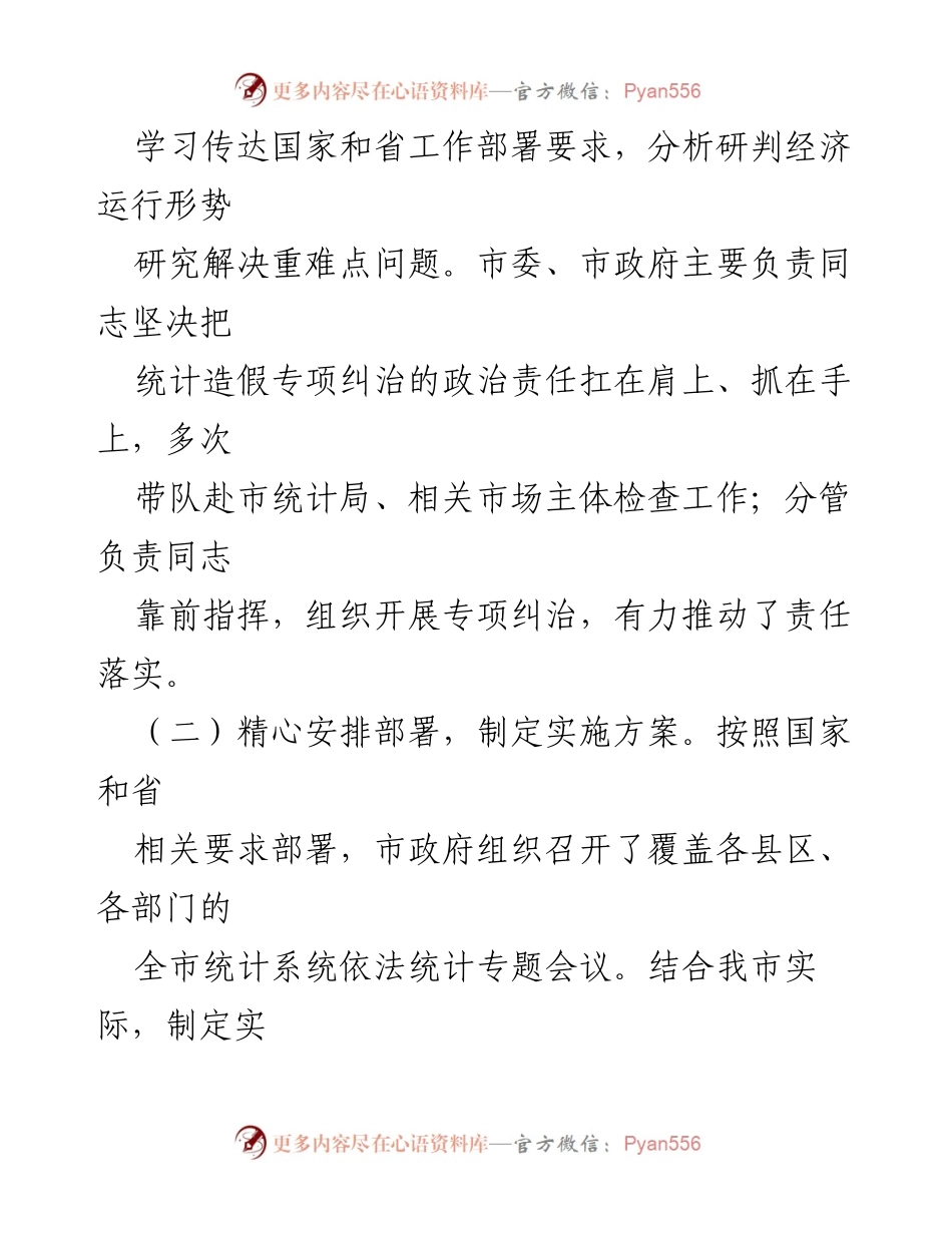 [工作总结] 统计造假专项纠治 - XX市统计造假专项纠治工作情况汇报.docx_第2页