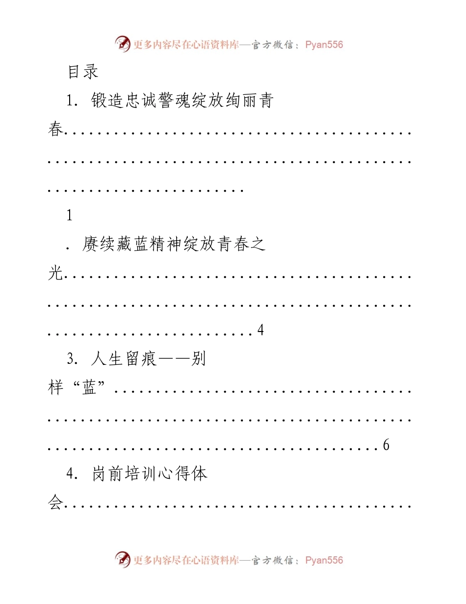 [工作总结] 警察岗前培训心得与青春奋斗的总结.docx_第1页