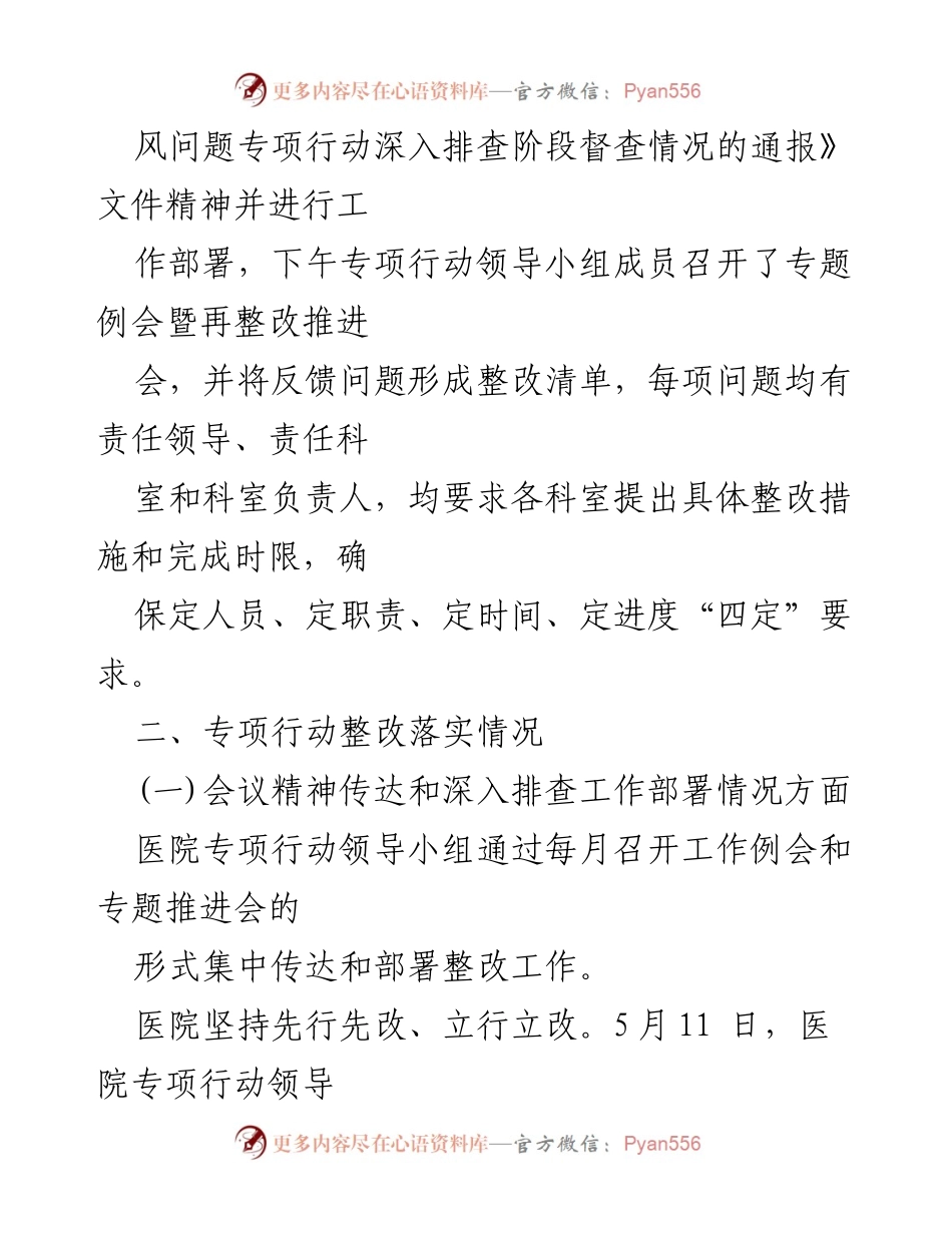 [工作报告] 医院专项整改会议 - 2023年医药领域腐败与作风问题整改工作报告.docx_第2页