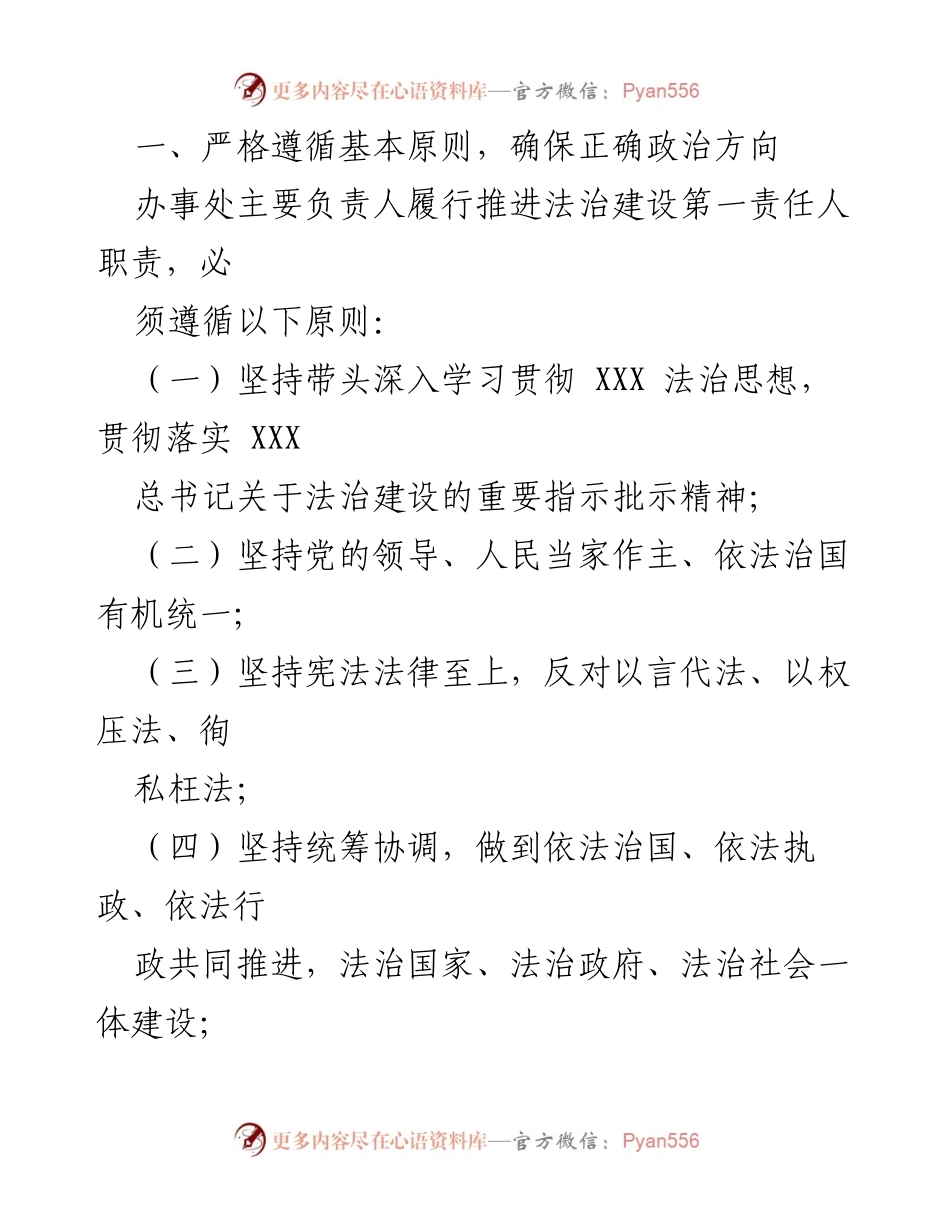 [工作总结] 街道办事处 - 主要负责人履行法治建设第一责任人职责清单.docx_第2页