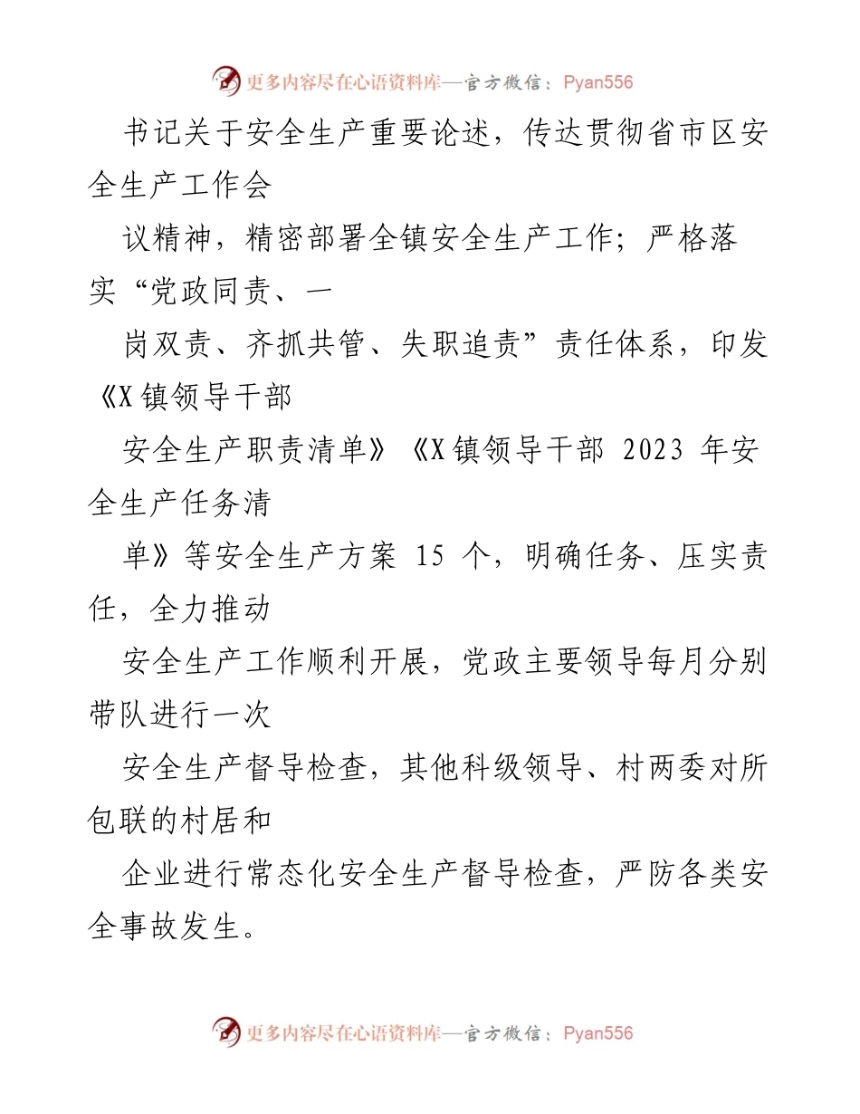 [工作总结] 镇安全生产工作 - X镇安全生产工作汇报与落实情况总结.docx_第2页