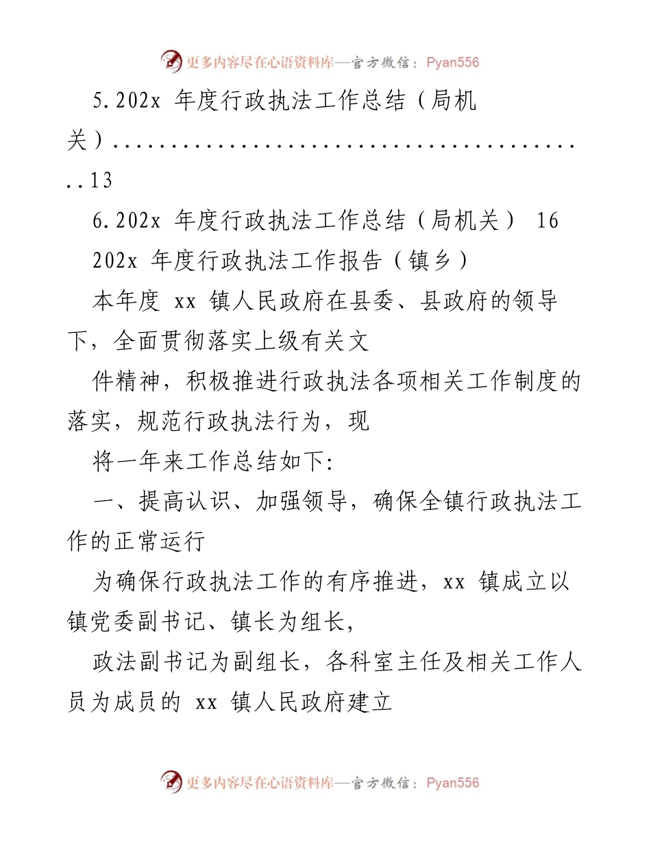 [工作总结] 行政执法 - 202x年度行政执法工作总结汇编.docx_第2页