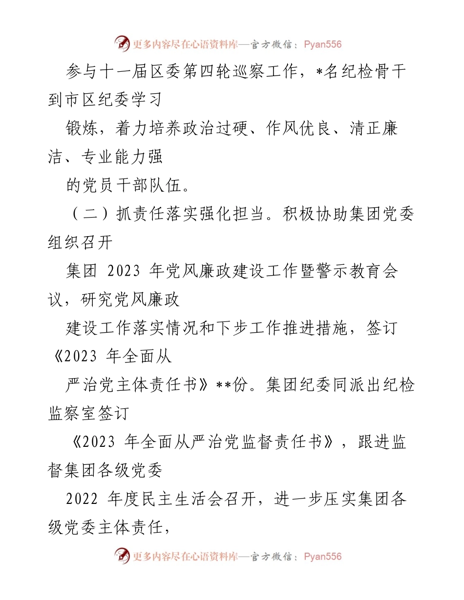 [工作总结] 集团纪检监察工作 - 2023年上半年集团纪检监察工作总结.docx_第2页