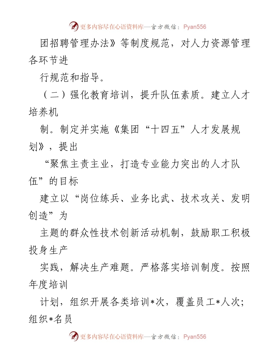 [工作总结] 集团公司 - 2024年上半年人才工作总结报告.docx_第2页