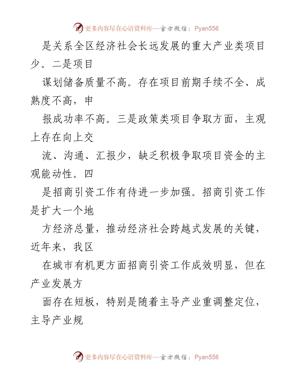 [工作总结] 项目谋划与推进 - 项目谋划与推进工作问题自查情况汇报.docx_第2页